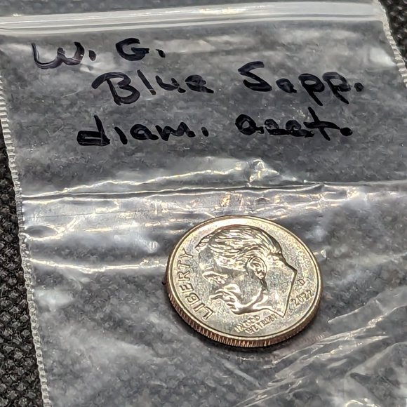 Deep stormy blue Sapphires in square cut and 10k white gold **last chance** - Picture 2 of 6